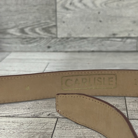 Vintage Carlisle red animal skin leather belt size medium - Picture 3 of 4